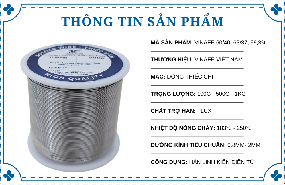 Chì Hàn Vinafe 60/40 1kg : Mang Đến Cho Doanh Nghiệp Những Trải Nghiệm Chất  Lượng - Thiếc Hàn VinaFe - Chuyên sản xuất theo chất lượng yêu cầu