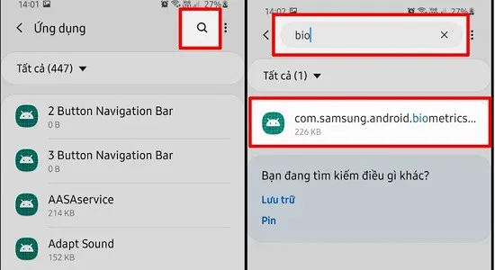 Chọn vào ứng dụng Bio